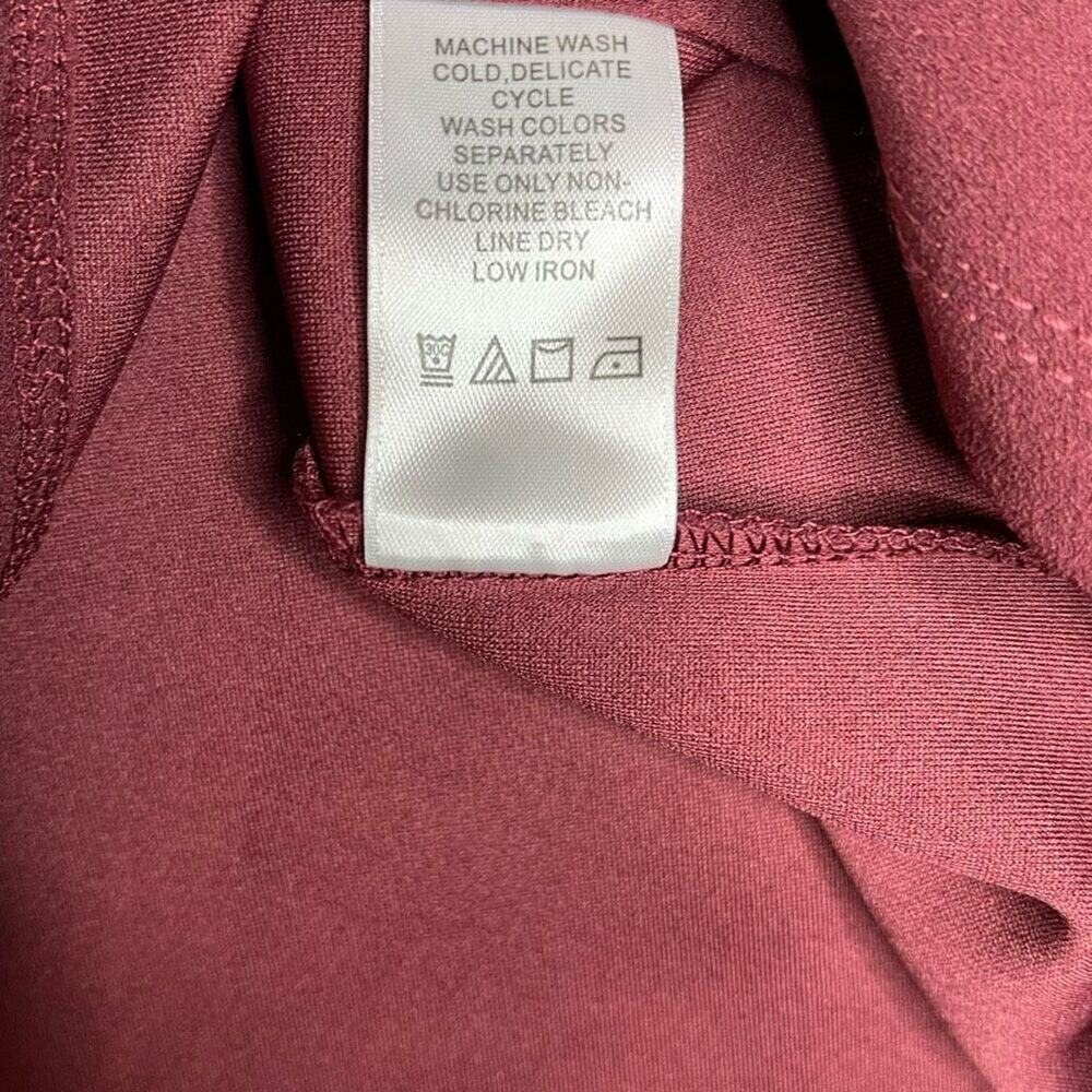 Ellos Women's 3/4 Sleeves Burgundy Top‎ Blouse Size Small 10/12 - Picture 7 of 11